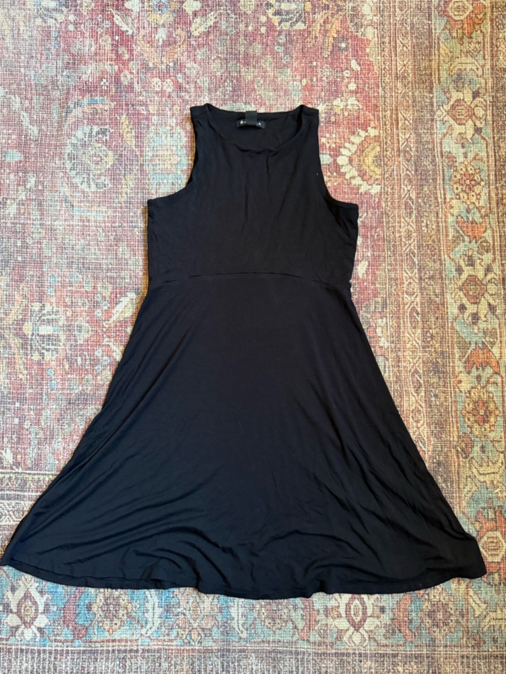 Athleta Santorini Thera Dress Women’s Small—Tall Black Modal Spandex Blend